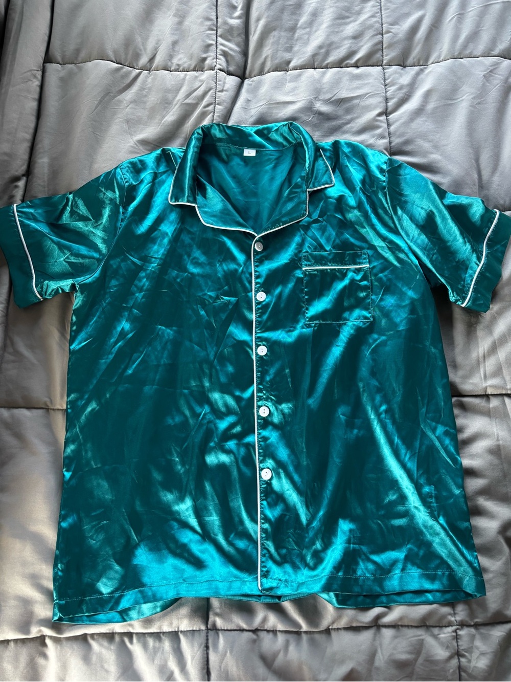 Satin Pajama Button Up Top
